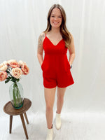 Free As Can Be Romper- Red