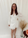 White Wrap Mini Dress
